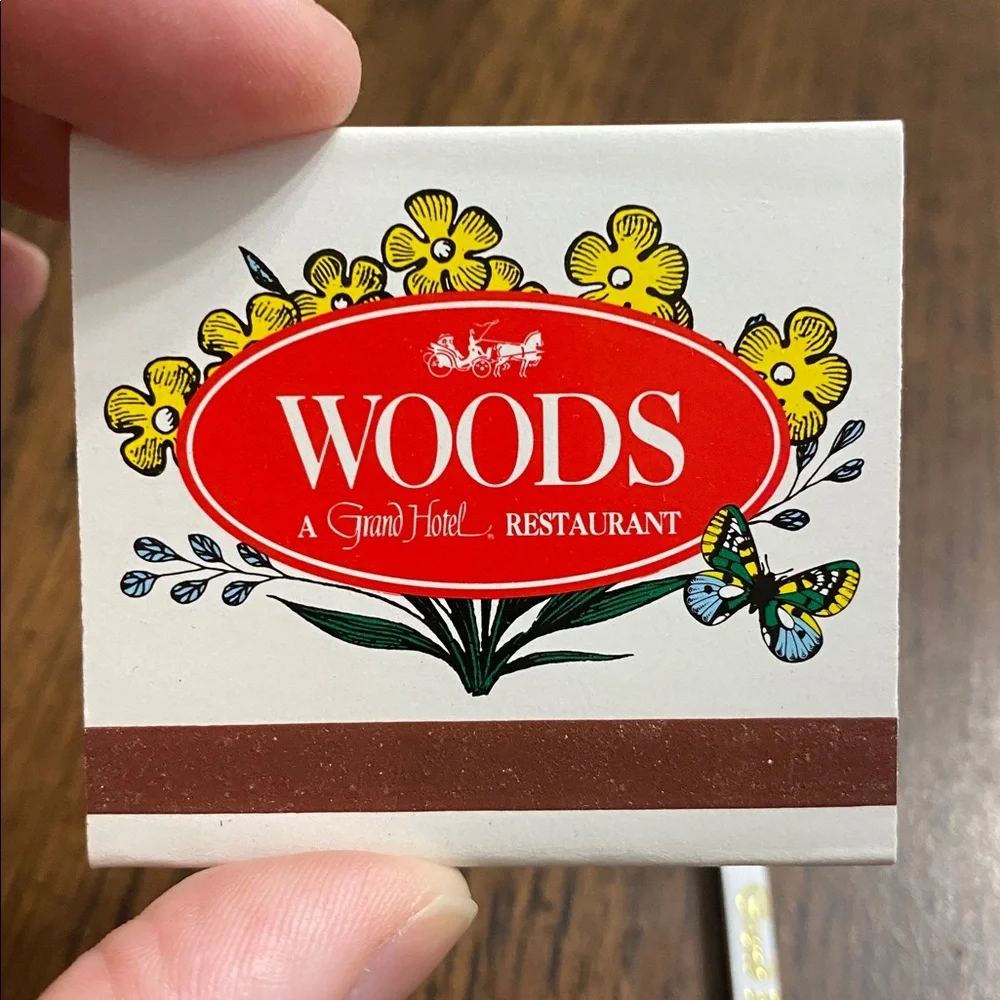 Original Grand Hotel Mackinac Island matchbook and drink stir stick